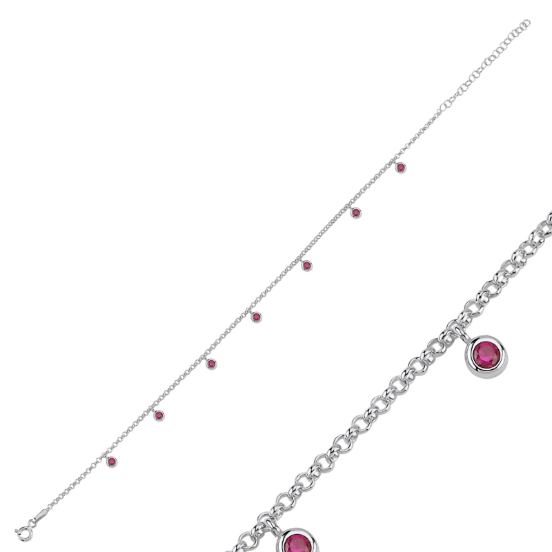 Ruby%20CZ%20Dangle%20Rolo%20Chain%20Charm%20Anklet