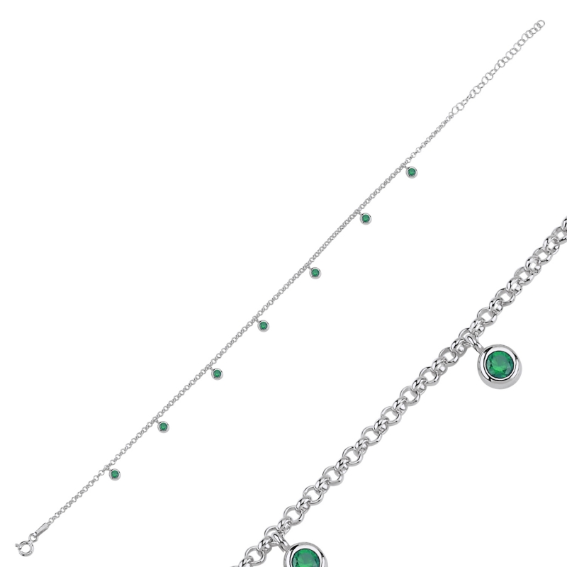 Emerald%20CZ%20Dangle%20Rolo%20Chain%20Charm%20Anklet