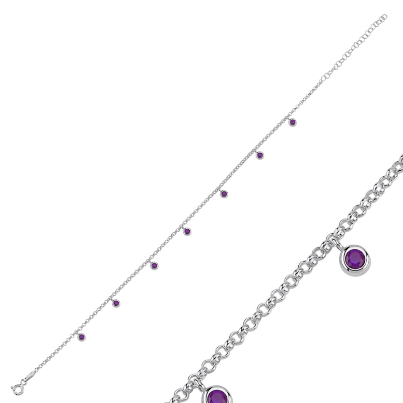 Amethyst%20CZ%20Dangle%20Rolo%20Chain%20Charm%20Anklet