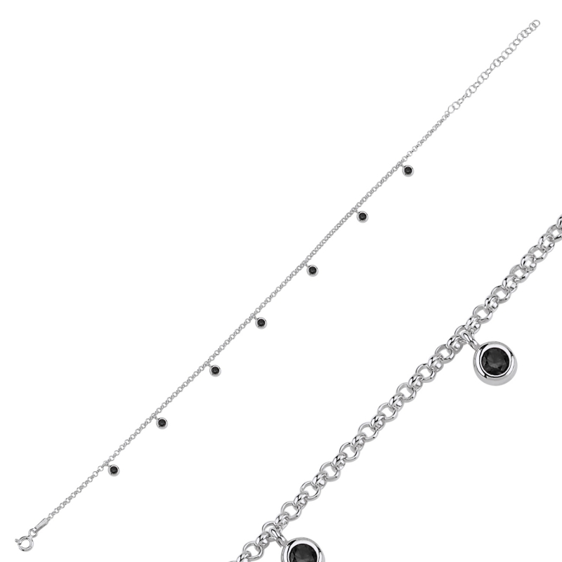 Black%20CZ%20Dangle%20Rolo%20Chain%20Charm%20Anklet