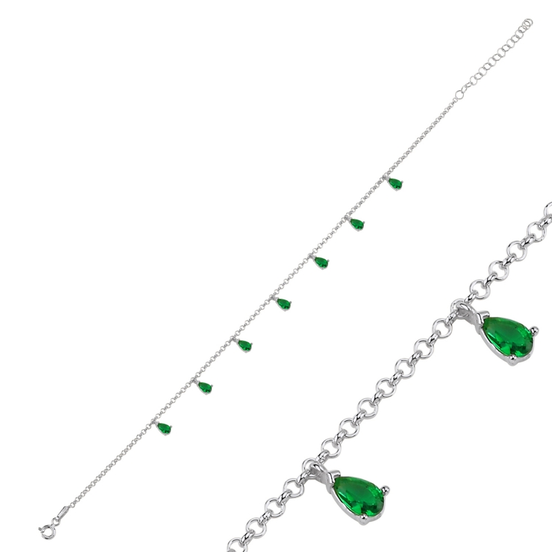 Emerald%20CZ%20Dangle%20Rolo%20Chain%20Charm%20Anklet