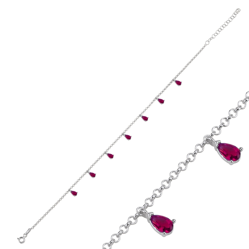 Ruby%20CZ%20Dangle%20Rolo%20Chain%20Charm%20Anklet