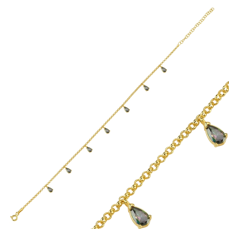 Mystic%20Topaz%20CZ%20Dangle%20Rolo%20Chain%20Charm%20Anklet-Gold%20Plated