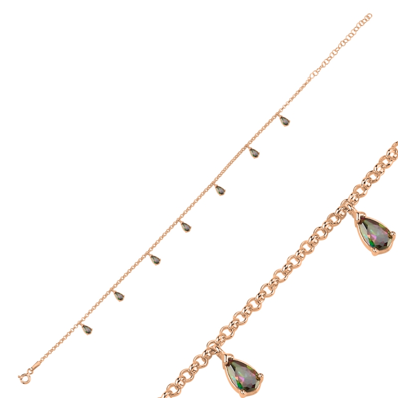 Mystic%20Topaz%20CZ%20Dangle%20Rolo%20Chain%20Charm%20Anklet-Rose%20Gold%20Plated