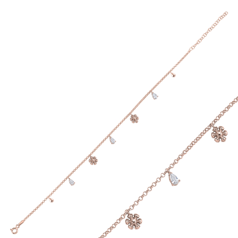 Dangle%20Rolo%20Chain%20Charm%20Anklet-Rose%20Gold%20Plated