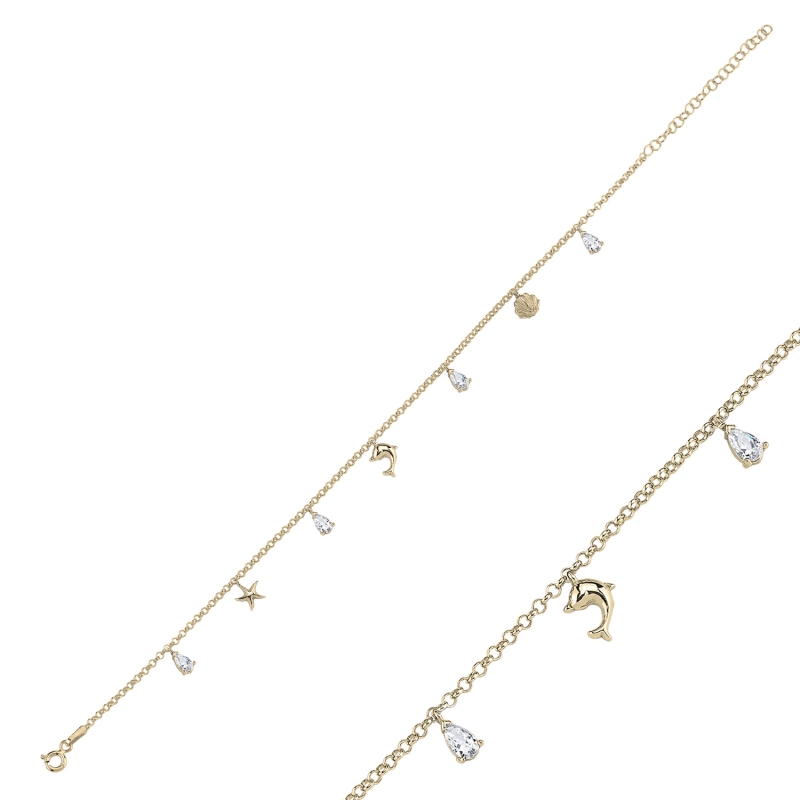 Dangle%20Rolo%20Chain%20Charm%20Anklet-Gold%20Plated