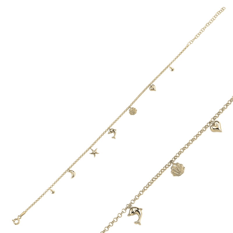 Dangle%20Rolo%20Chain%20Charm%20Anklet-Gold%20Plated