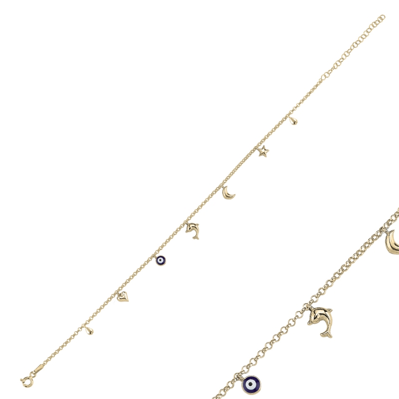 Dangle%20Rolo%20Chain%20Charm%20Anklet-Gold%20Plated