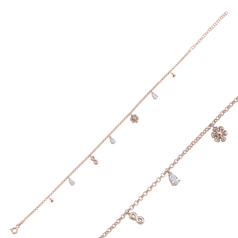 Dangle%20Rolo%20Chain%20Charm%20Anklet-Rose%20Gold%20Plated