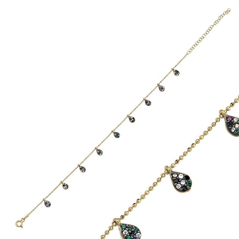 Mixed%20Color%20CZ%20Dangle%20Charm%20Anklet-Gold%20Plated