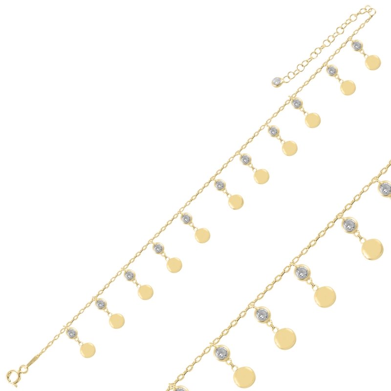 Dangle%20Round%20&%20CZ%20Anklet-Gold%20Plated