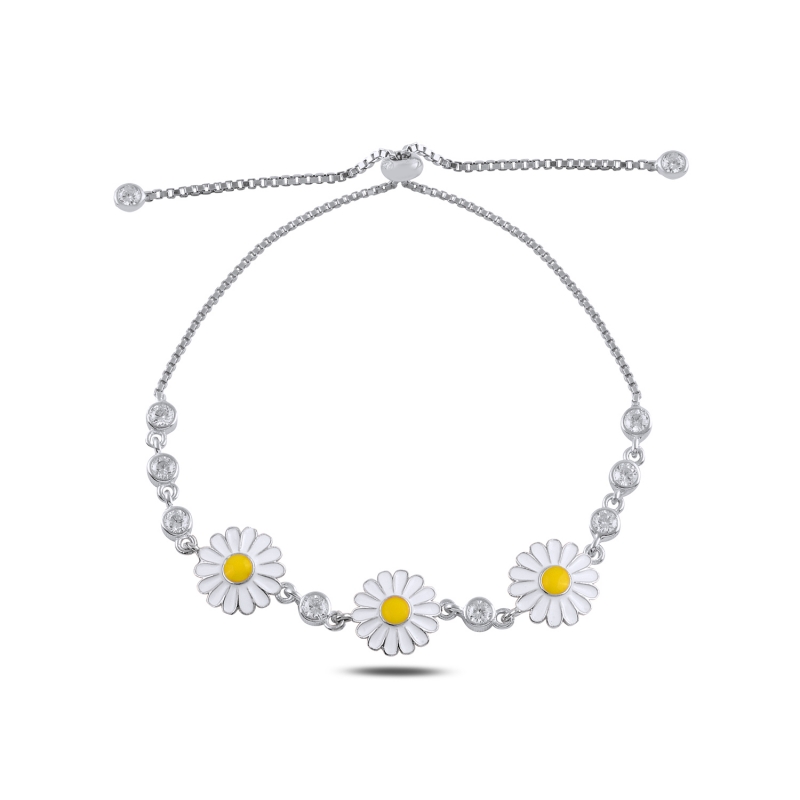 Enamel%20Daisy%20&%20CZ%20Tennis%20Adjustable%20Sliding%20Bracelet