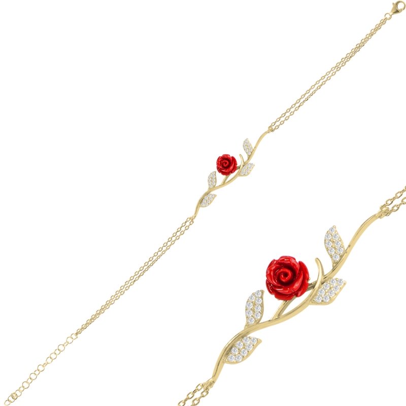 Rose%20&%20CZ%20Bracelet-Gold%20Plated