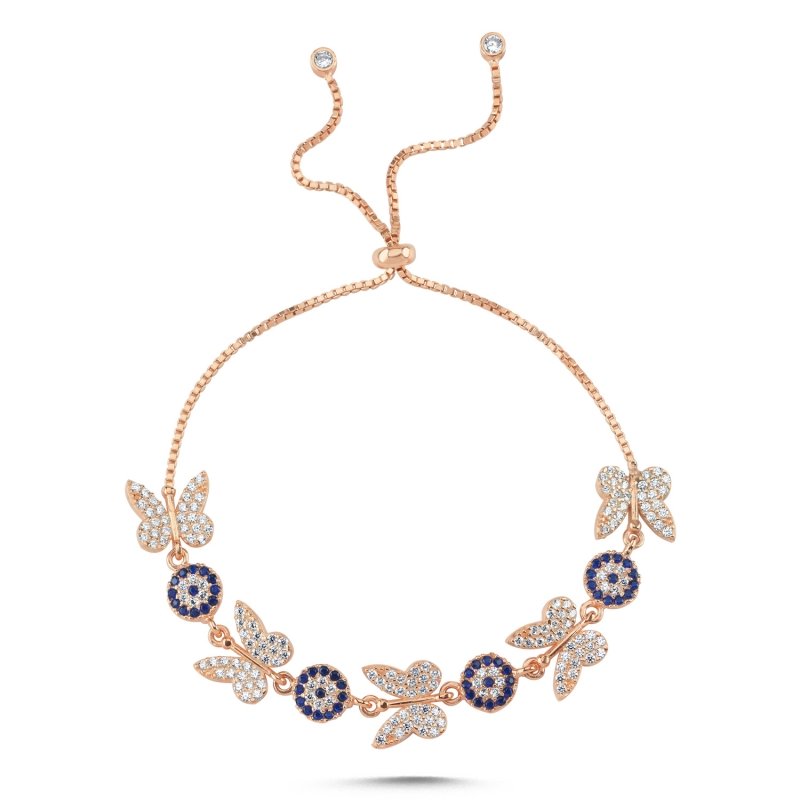 Butterfly%20&%20Eye%20CZ%20Adjustable%20Sliding%20Bracelet-Rose%20Gold%20Plated