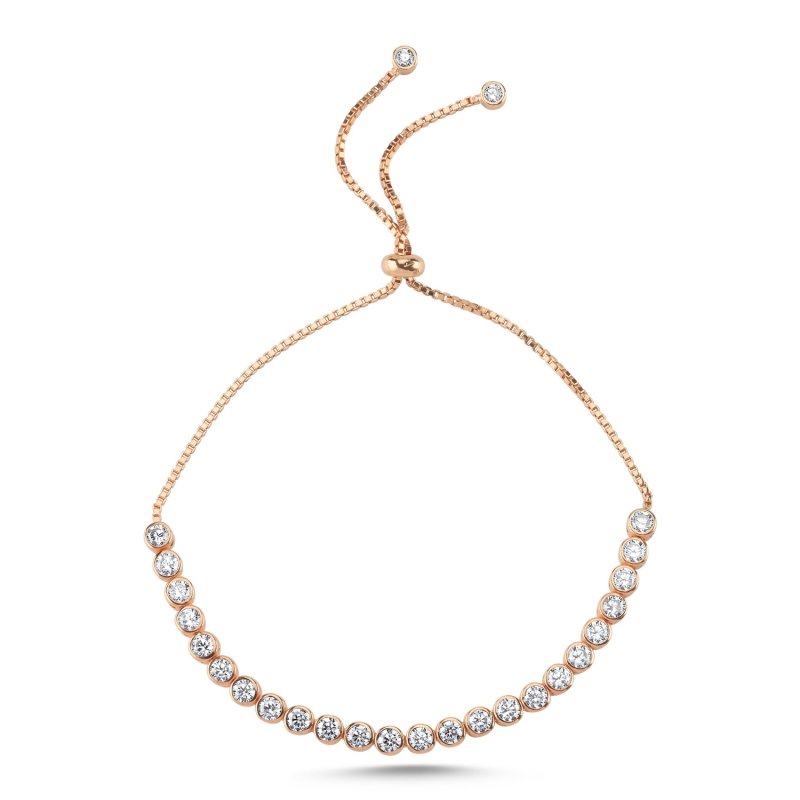 Tennis%203mm%20CZ%20Adjustable%20Sliding%20Bracelet-Rose%20Gold%20Plated