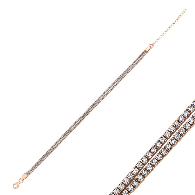 Tennis%202%20Line%201.5mm%20CZ%20Bracelet-Rose%20Gold%20Plated