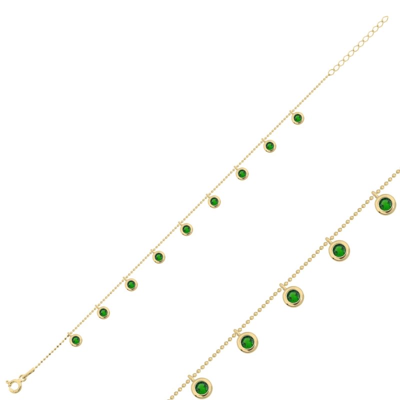 Emerald%20CZ%20Dangle%20Charm%20Bracelet-Gold%20Plated