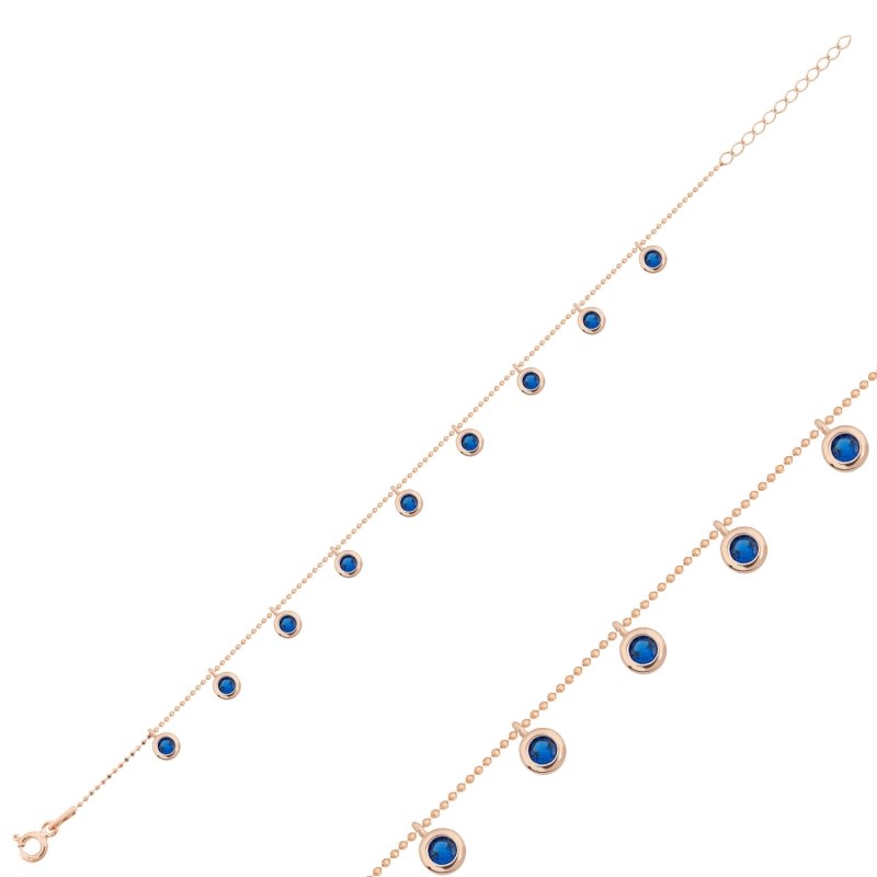 Sapphire%20CZ%20Dangle%20Charm%20Bracelet-Rose%20Gold%20Plated