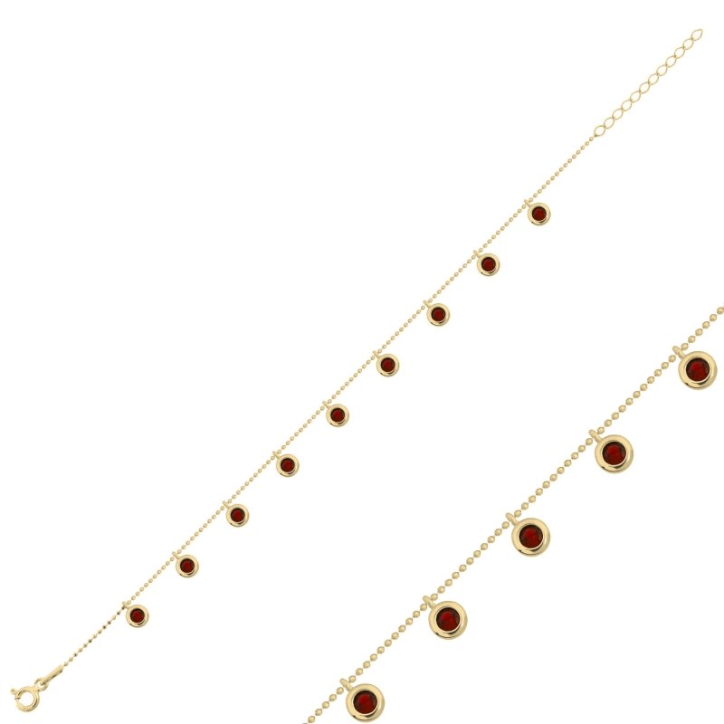 Garnet%20CZ%20Dangle%20Charm%20Bracelet-Gold%20Plated