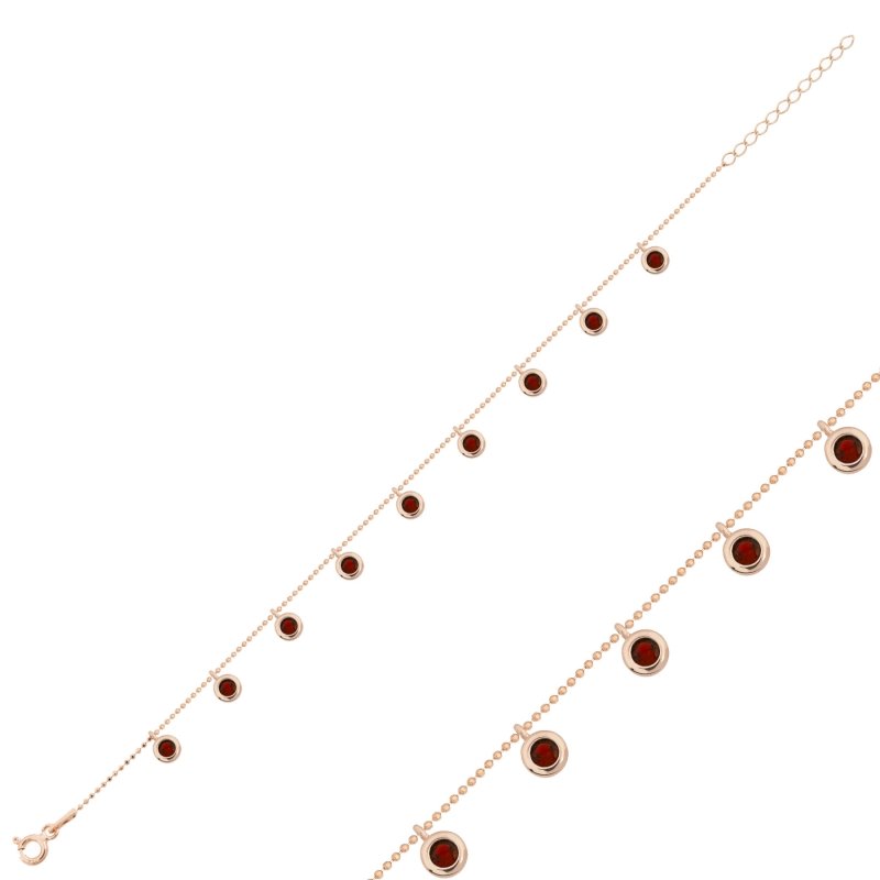 Garnet%20CZ%20Dangle%20Charm%20Bracelet-Rose%20Gold%20Plated