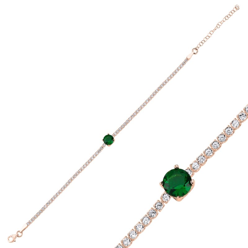 Emerald%20CZ%20Tennis%20Bracelet-Rose%20Gold%20Plated