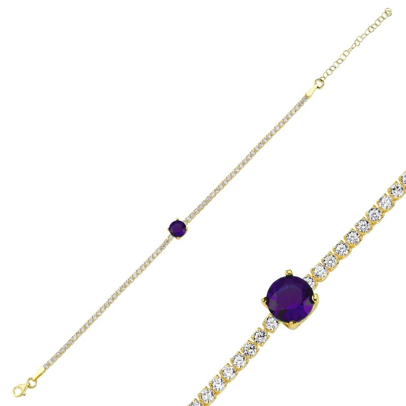 Amethyst%20CZ%20Tennis%20Bracelet-Gold%20Plated