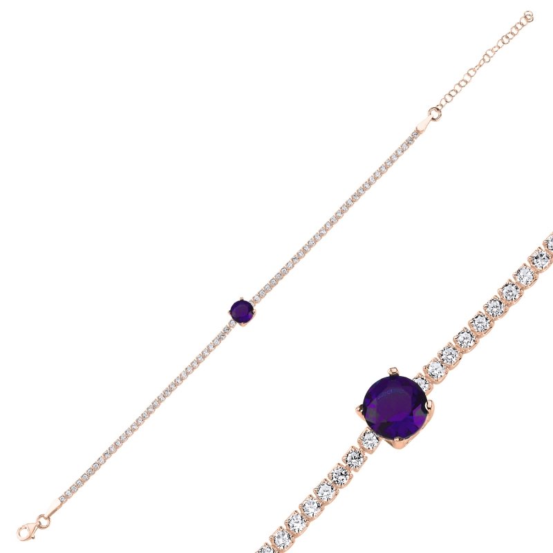 Amethyst%20CZ%20Tennis%20Bracelet-Rose%20Gold%20Plated