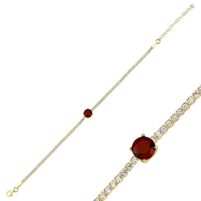 Garnet%20CZ%20Tennis%20Bracelet-Gold%20Plated