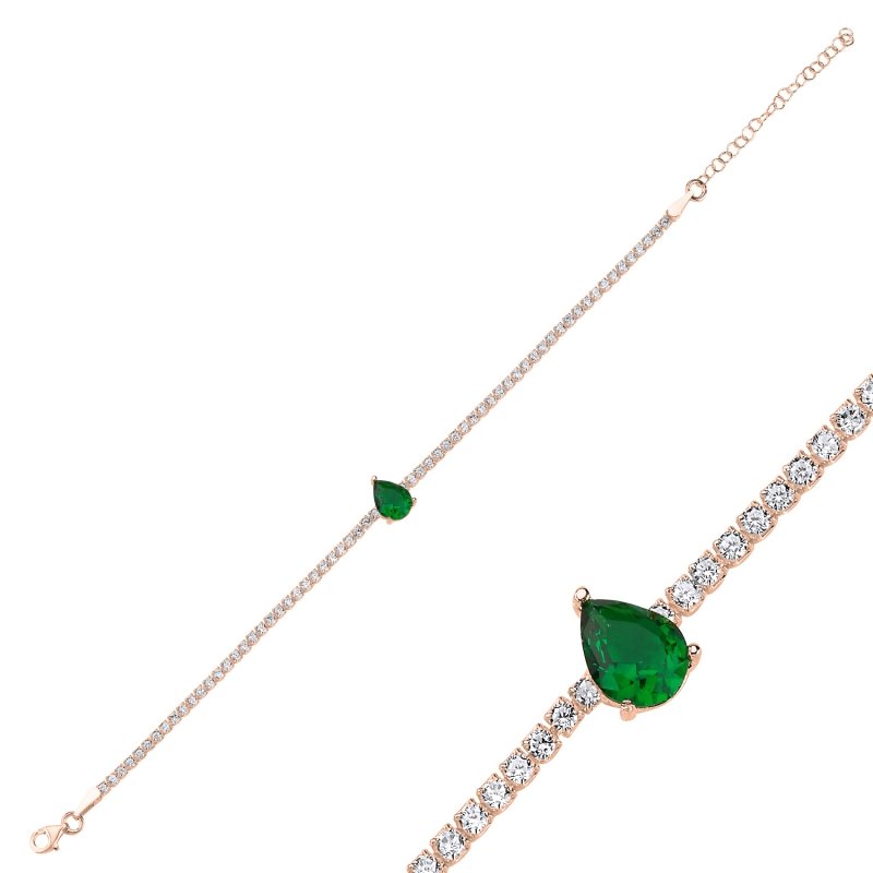 Emerald%20CZ%20Tennis%20Bracelet-Rose%20Gold%20Plated