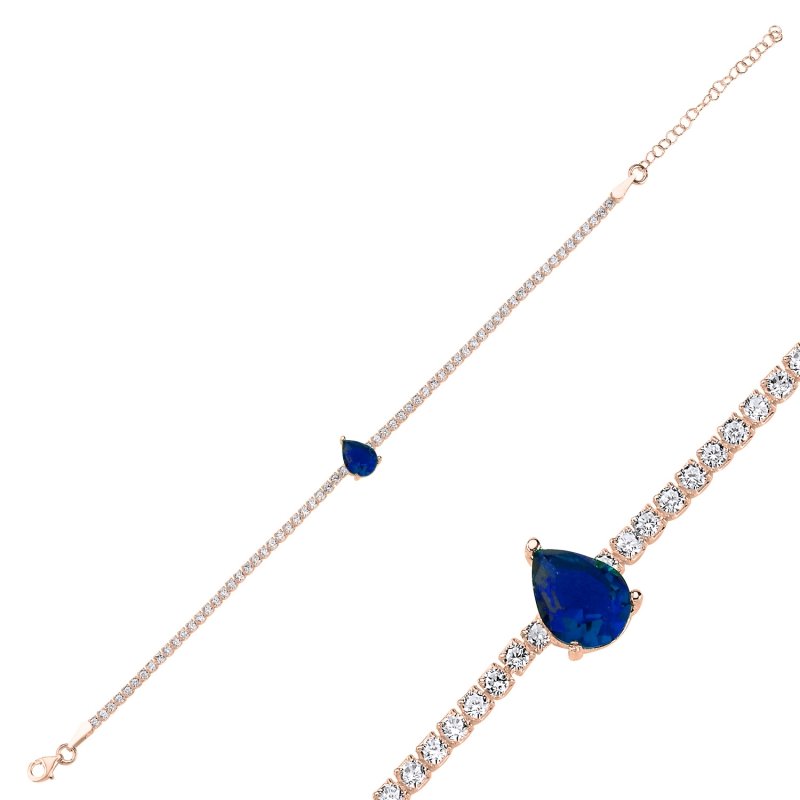 Sapphire%20CZ%20Tennis%20Bracelet-Rose%20Gold%20Plated