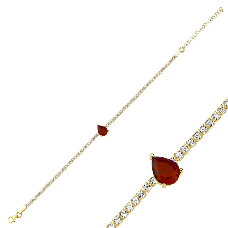 Garnet%20CZ%20Tennis%20Bracelet-Gold%20Plated