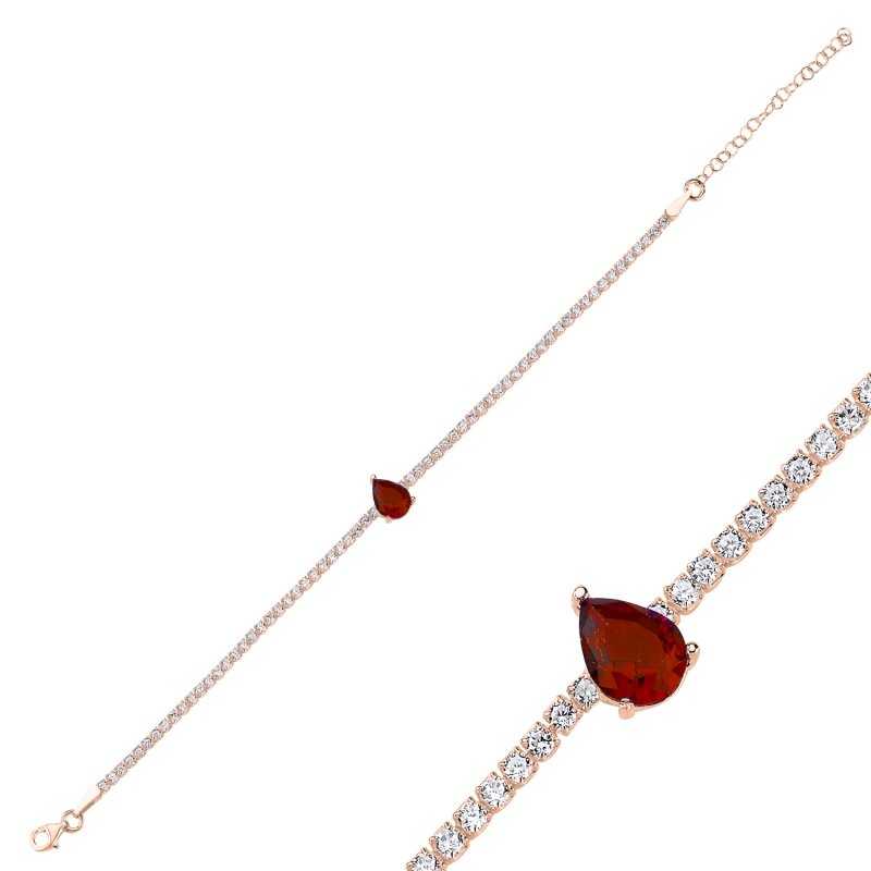 Garnet%20CZ%20Tennis%20Bracelet-Rose%20Gold%20Plated