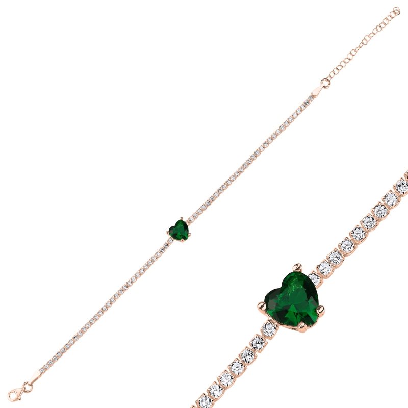 Emerald%20CZ%20Tennis%20Bracelet-Rose%20Gold%20Plated