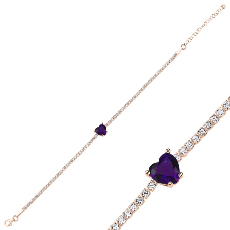 Amethyst%20CZ%20Tennis%20Bracelet-Rose%20Gold%20Plated