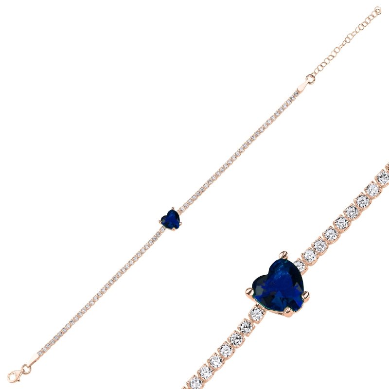 Sapphire%20CZ%20Tennis%20Bracelet-Rose%20Gold%20Plated