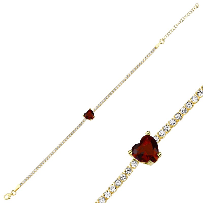 Garnet%20CZ%20Tennis%20Bracelet-Gold%20Plated