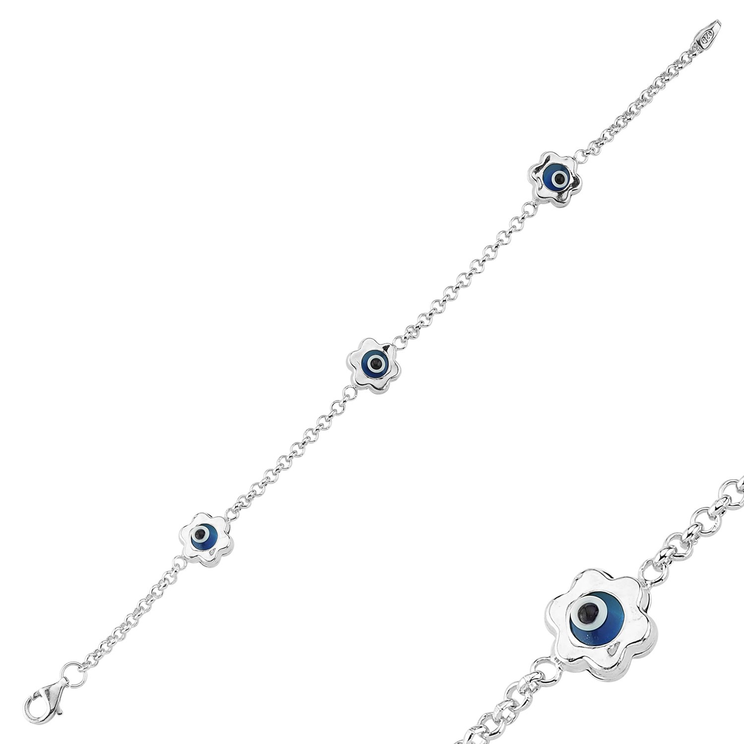 Evil%20Eye%20Daisy%20Bracelet-Rodyum%20kaplama