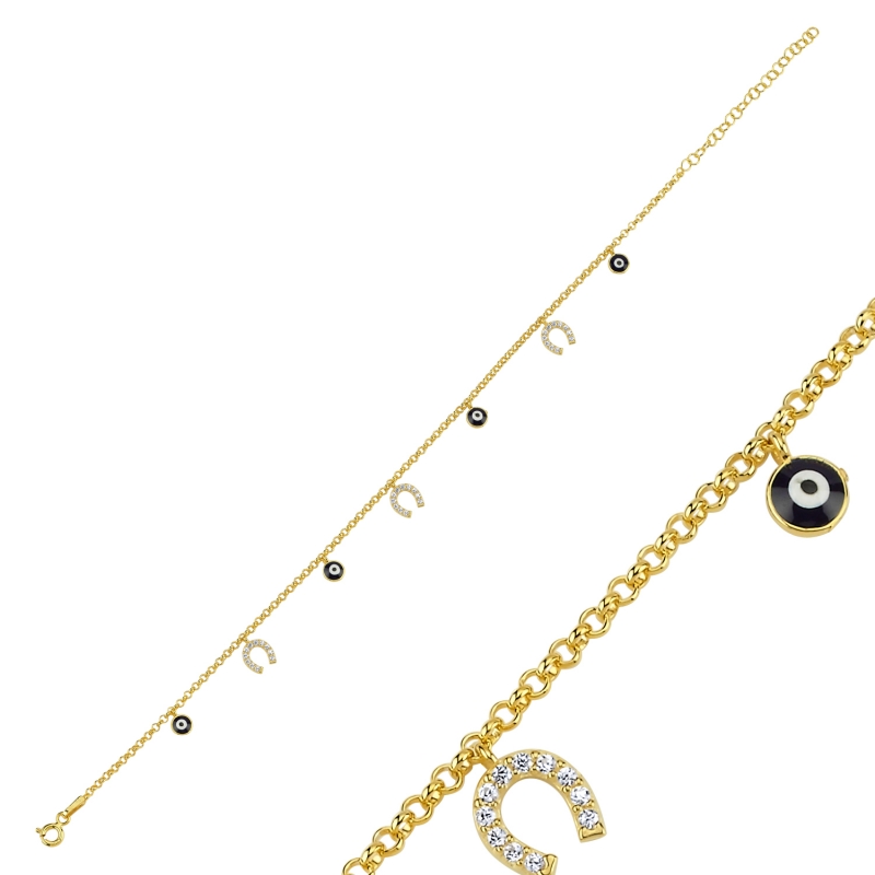 Enamel%20Eye%20&%20CZ%20Dangle%20Rolo%20Chain%20Charm%20Bracelet-Gold%20Plated