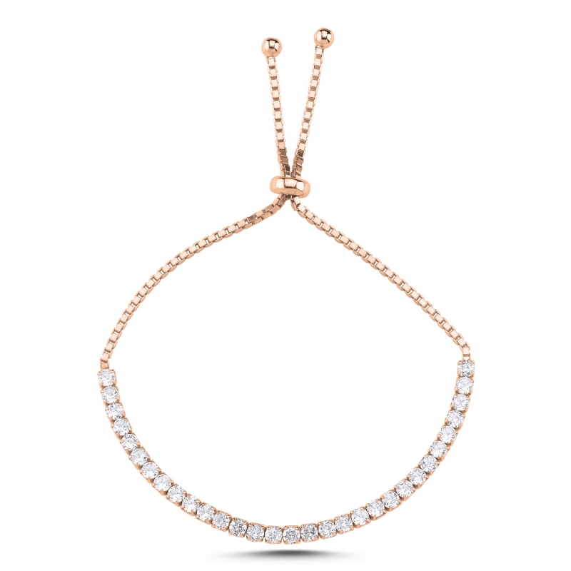 Tennis%203mm%20CZ%20Adjustable%20Sliding%20Bracelet-Rose%20Gold%20Plated