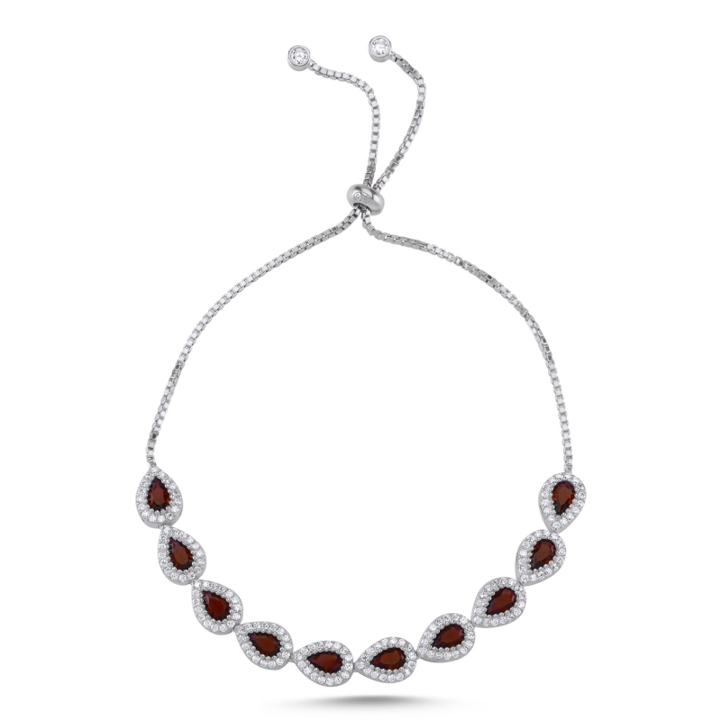 Teardrop%20Garnet%20CZ%20Adjustable%20Sliding%20Bracelet