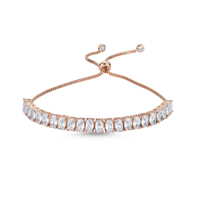 Oval%20CZ%20Adjustable%20Sliding%20Tennis%20Bracelet-Rose%20Gold%20Plated