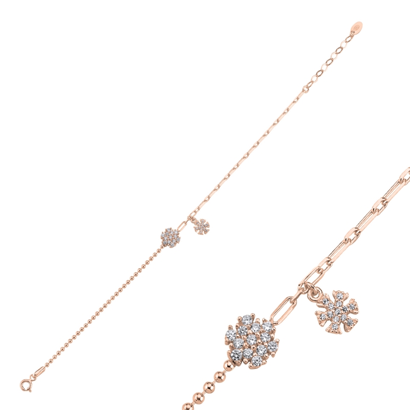 Snowflake%20CZ%20Bracelet-Rose%20Gold%20Plated