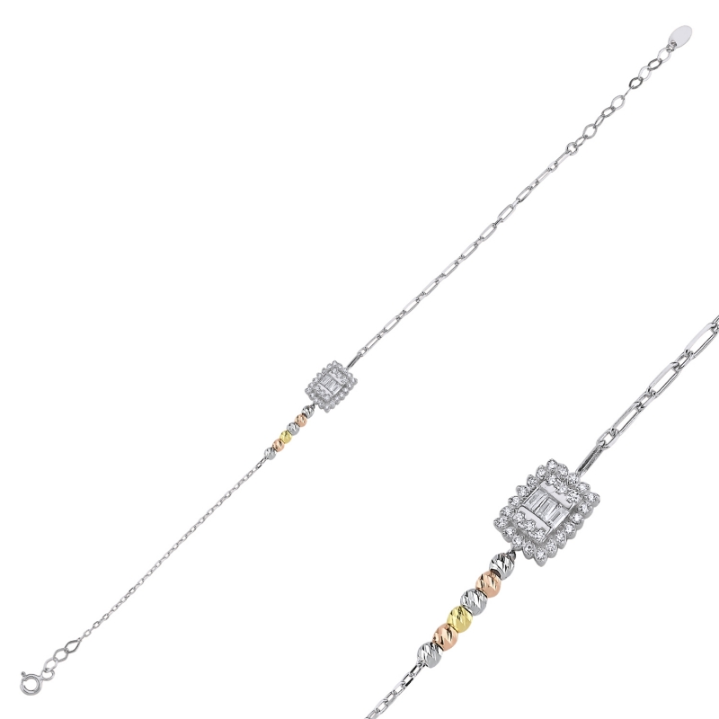 Diamond%20Cut%20Tricolor%20Ball%20With%20CZ%20Bracelet