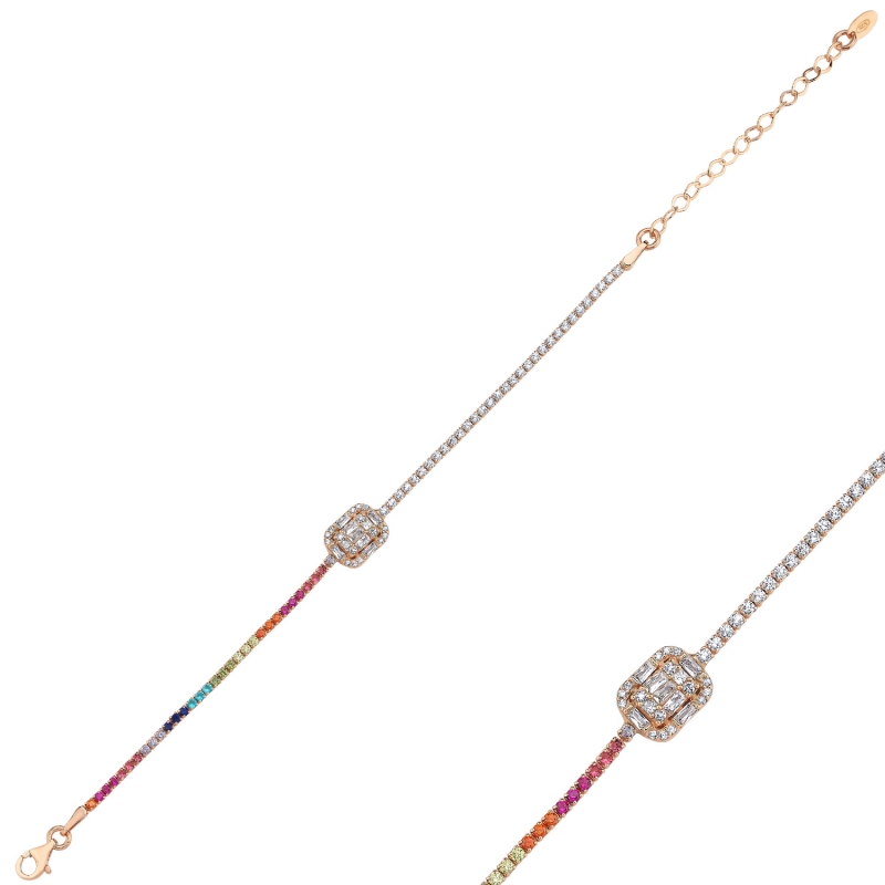 Tennis%20Colored%20CZ%20Bracelet-Rose%20Gold%20Plated