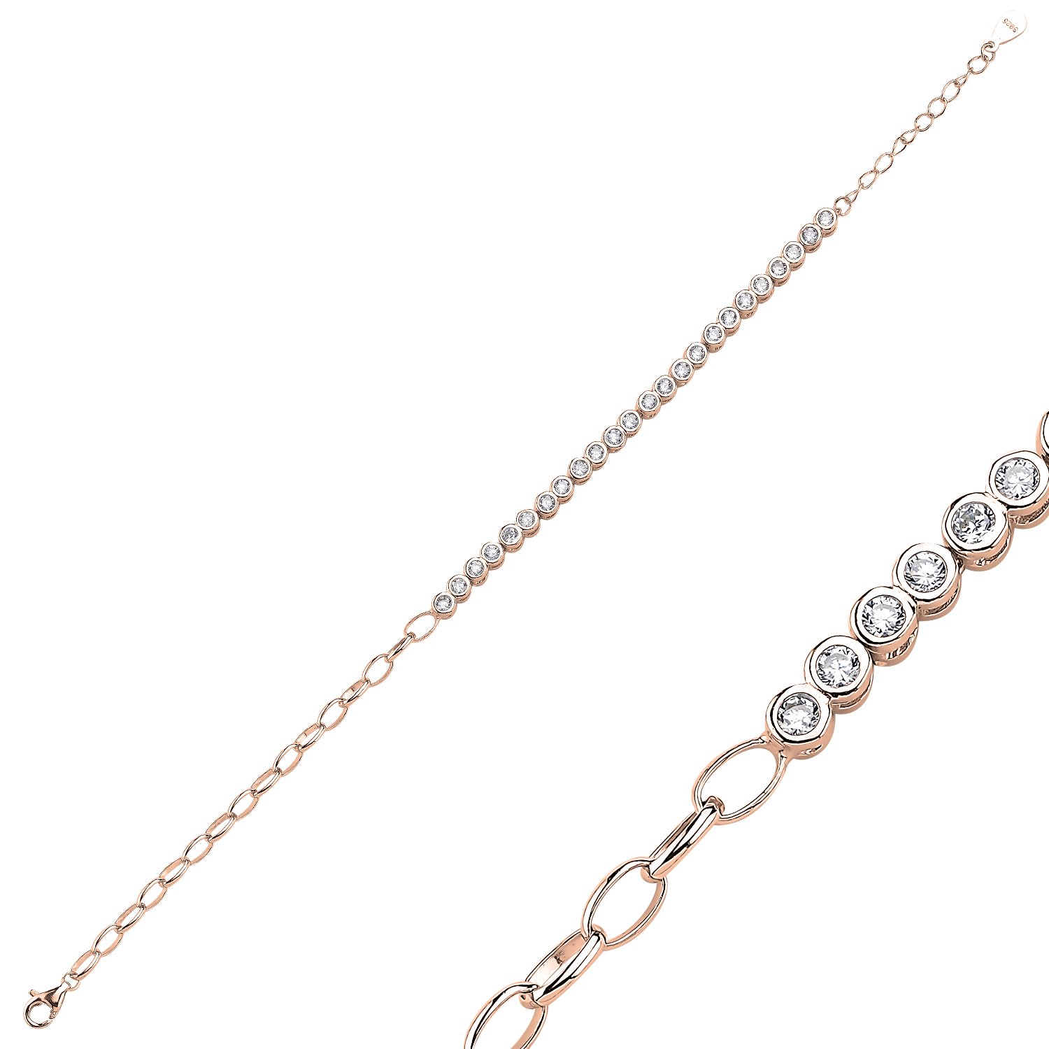 2.75mm%20CZ%20Tennis%20Bracelet-Rose%20kaplama