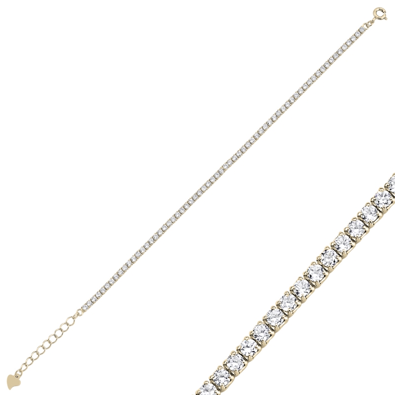 2mm%20Square%20&%20CZ%20Tennis%20Bracelet-Gold%20Plated