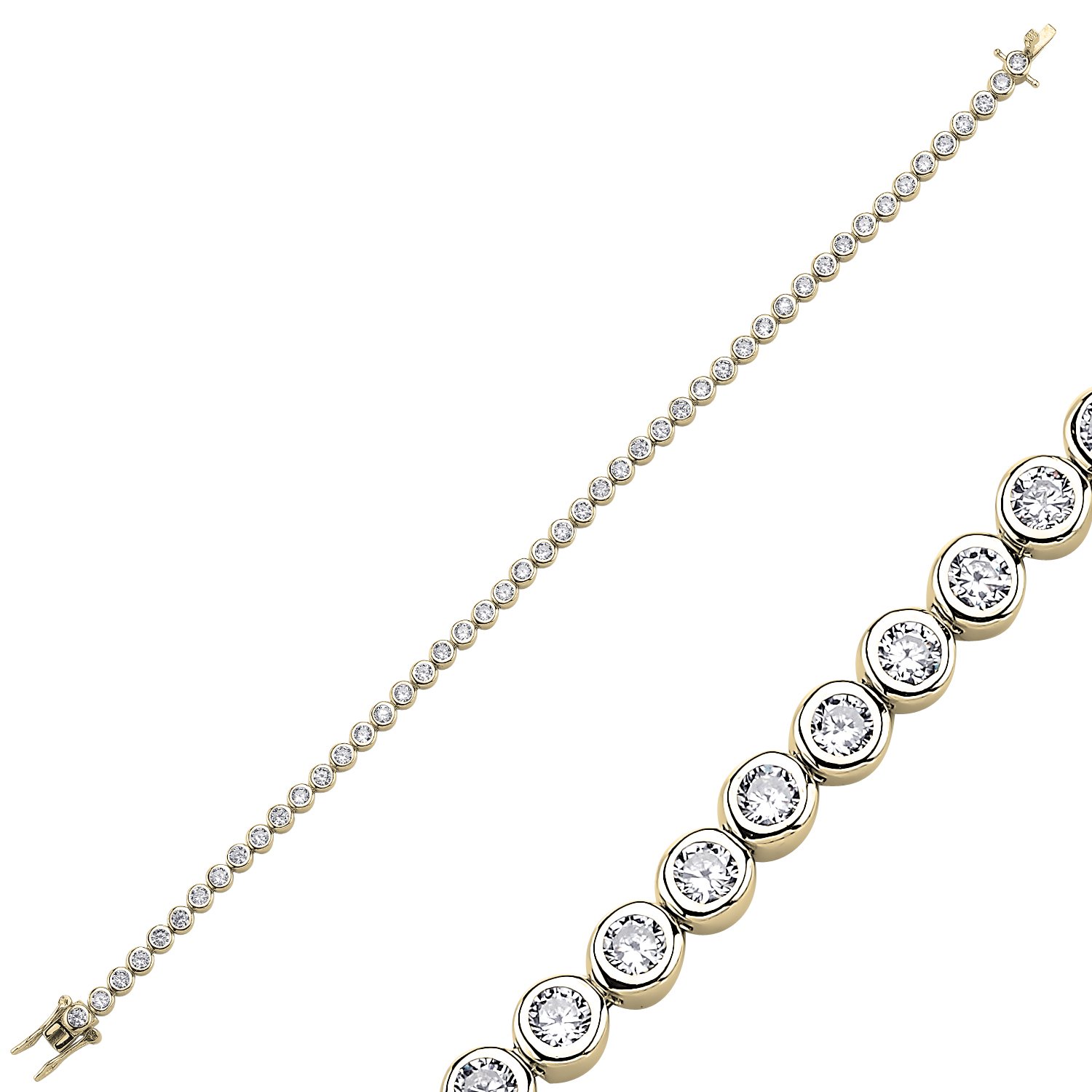 2.75mm%20CZ%20Tennis%20Bracelet-Altın%20kaplama