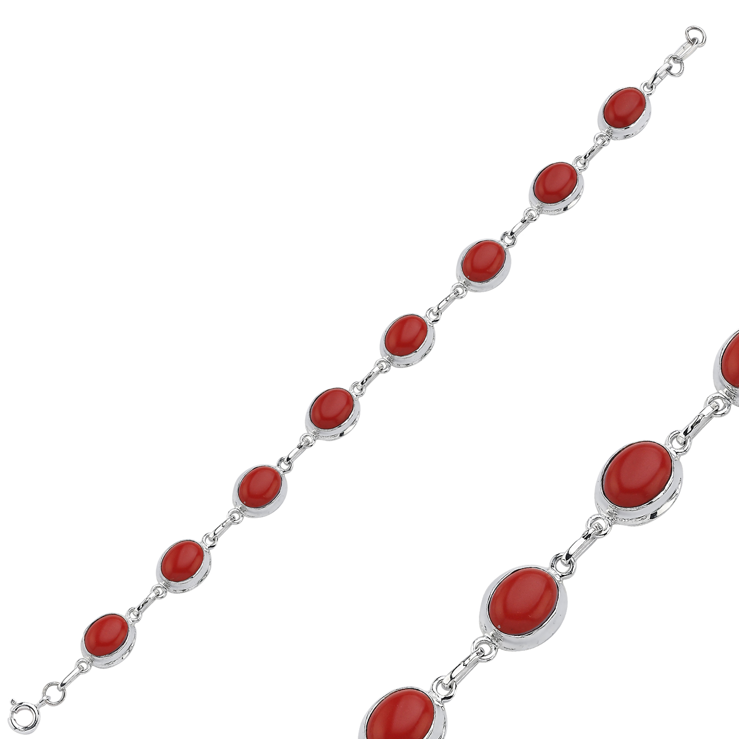 Coral%20&%20Oval%20Natural%20Stone%20Bracelet