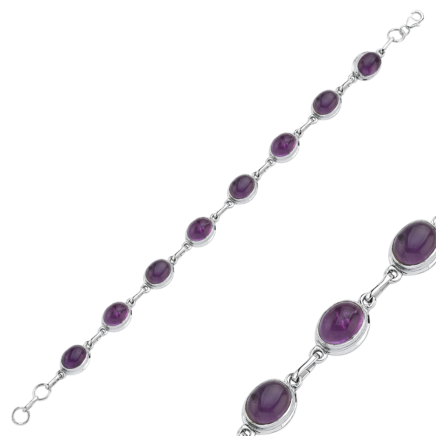 Amethyst%20&%20Oval%20Natural%20Stone%20Bracelet