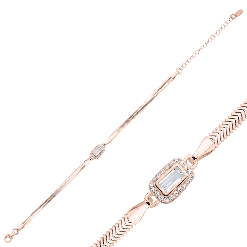 Halo%20CZ%20Flat%20Snake%20Chain%20Bracelet-Rose%20Gold%20Plated